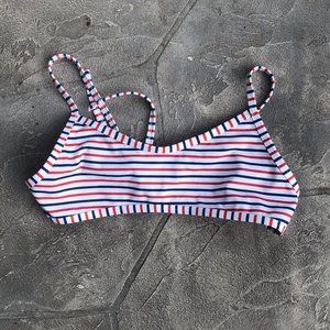 Jolyn "Ryan" Red, White, & Blue Striped Swim Tie-Back Top - Medium
